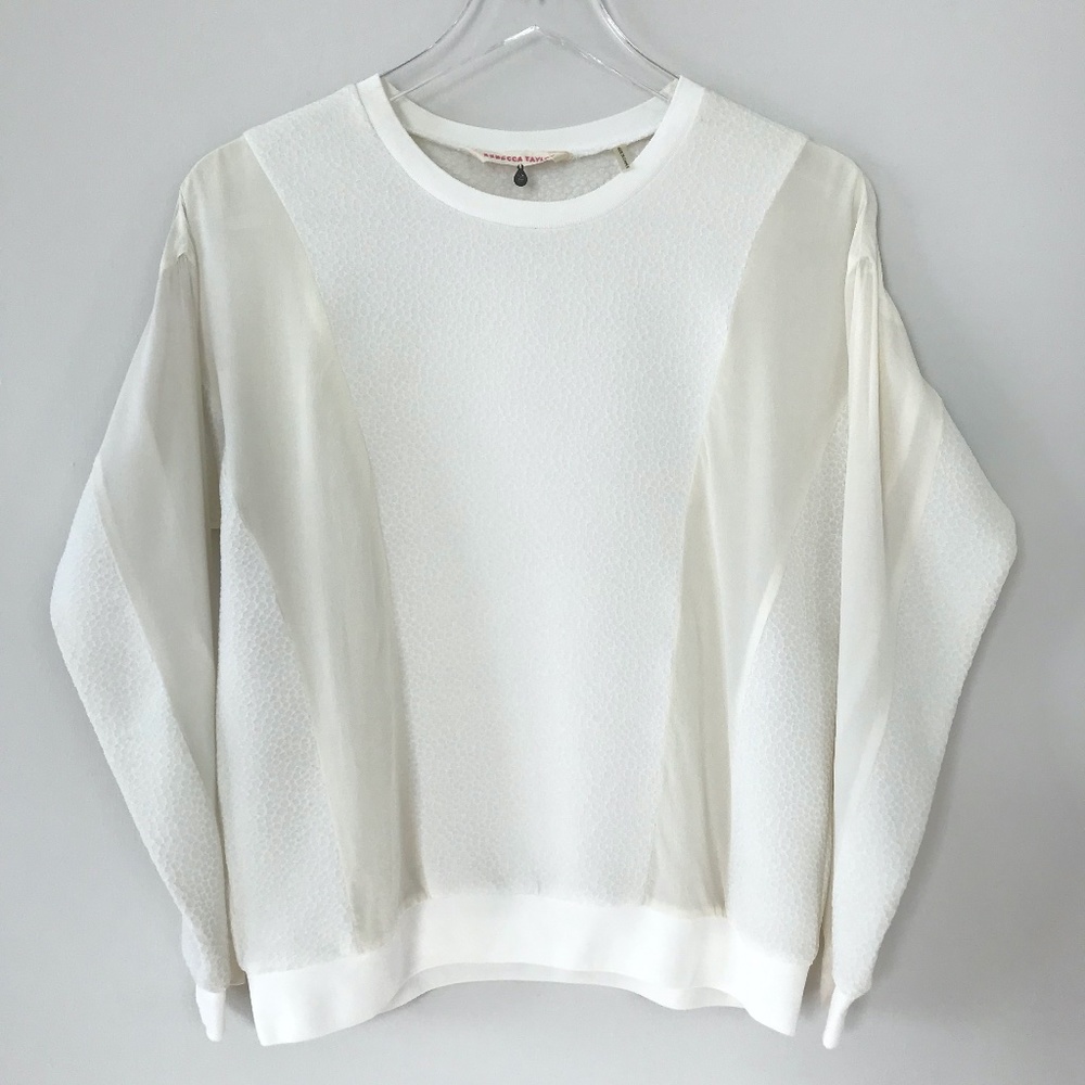 Rebecca Taylor Long Sleeve Pullover Cream 2